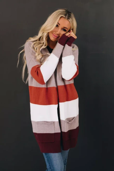 New Jersey Striped Knit Cardi