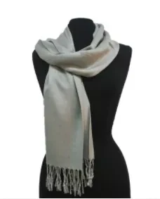 Solid Color Metallic Pashmina Grey