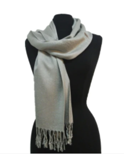 Solid Color Metallic Pashmina Grey