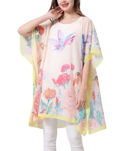 Floral Bird V-Neck Tunic
