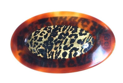 French Large Oval Soft Insert Barrette Handmade