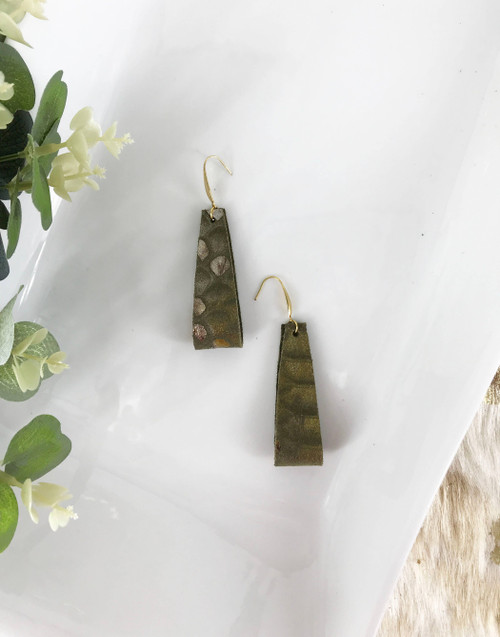 Genuine Python Snake Leather Earrings 