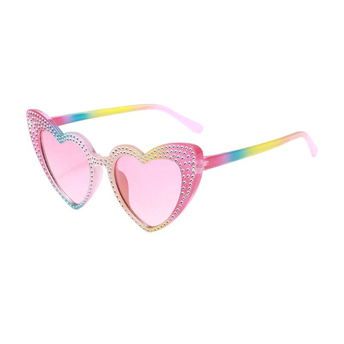 Cute Rhinestone Heart Kids Glasses