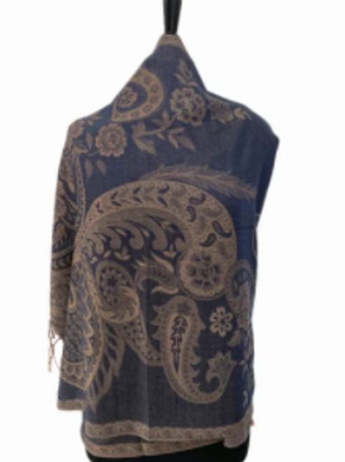 Pattern Pashmina Navy