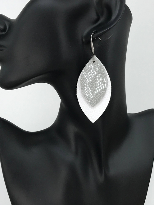 Snake Leather Earrings 