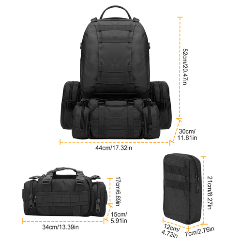 56L Military Tactical Backpack Rucksacks Army Assault Pack
