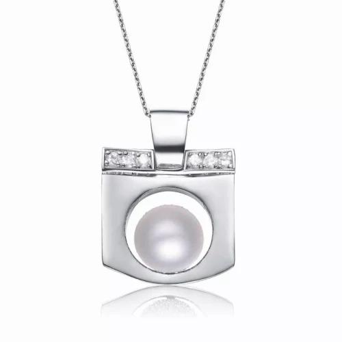 Collette Z Sterling Silver Pearl  Sphere Necklace