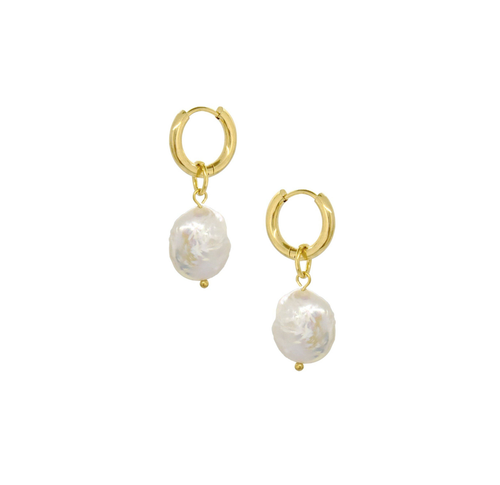 ARIEL BAROQUE PEARL HUGGIE EARRINGS