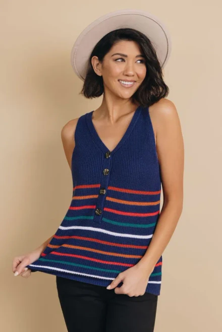Irvine Striped Knit Tank