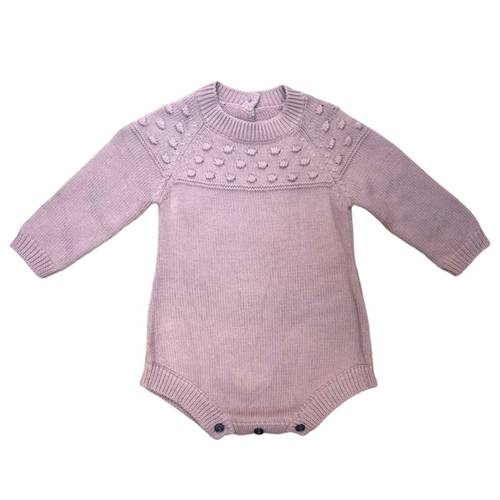 Knit Bubble Romper (Mauve)