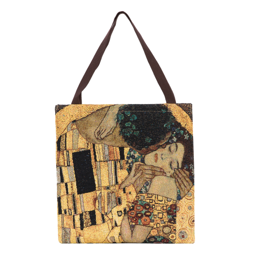 Klimt Gold Kiss Foldable Gusset Shopping Bag