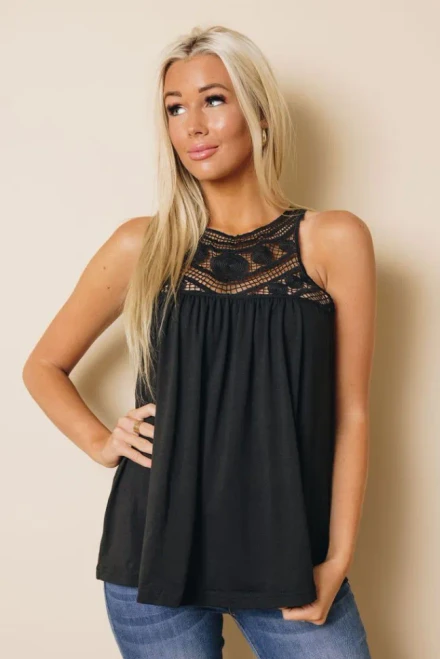 Eleanor Crochet Lace Tank Top