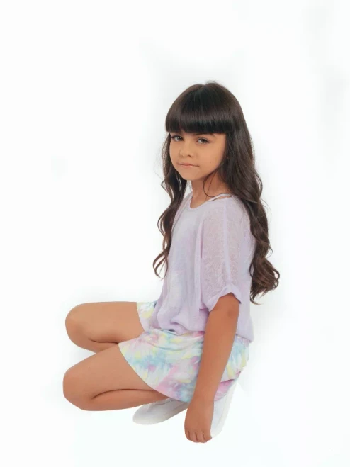 Dye-Mentions Flared Shorts