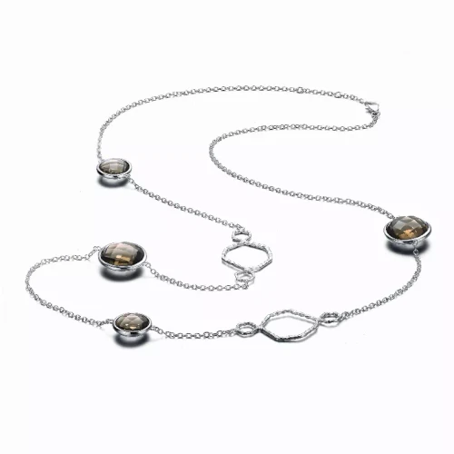 Collette Z Sterling Silver Cubic Zirconia Four Stone Necklace