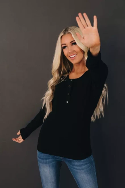 Happy Thoughts Thermal Long Sleeve Top