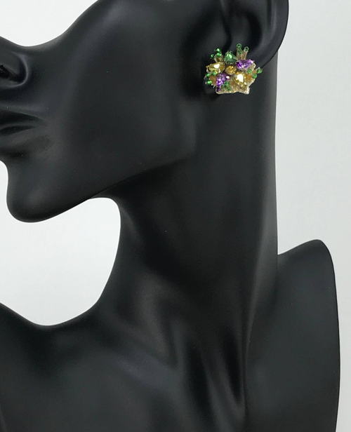 Mardi Gras Themed Stud Earrings 