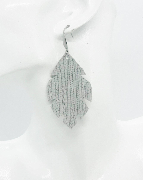 Palm Leaf Leather Earrings 