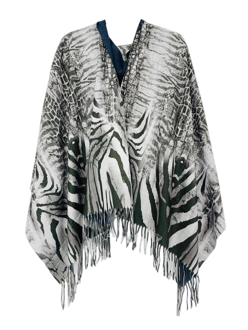 Reversible Print & Solid Animal Shawl/Scarf