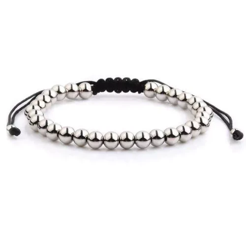 Polished Stainless Steel Men's Adjustable Bracelet