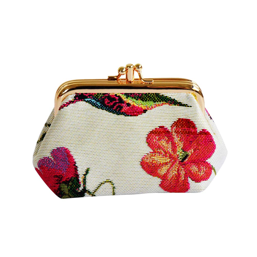 Hummingbird Coin Clasp Frame Purse Wallet