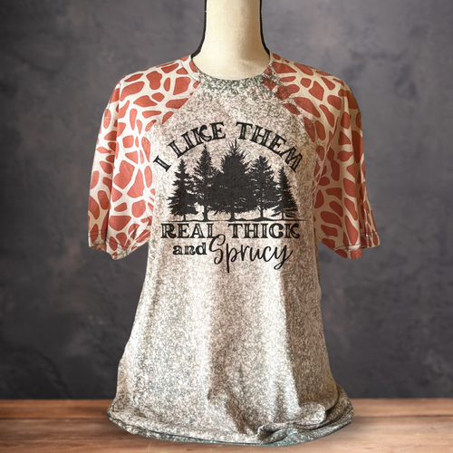 THICK AND SPRUCY | Animal Print Sleeves T-Shirt