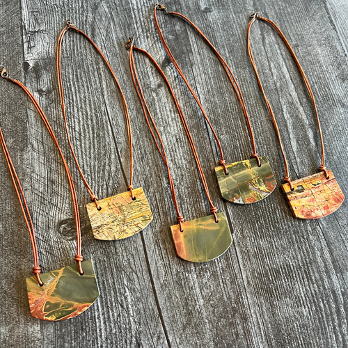 Red Creek Jasper Leather Necklace