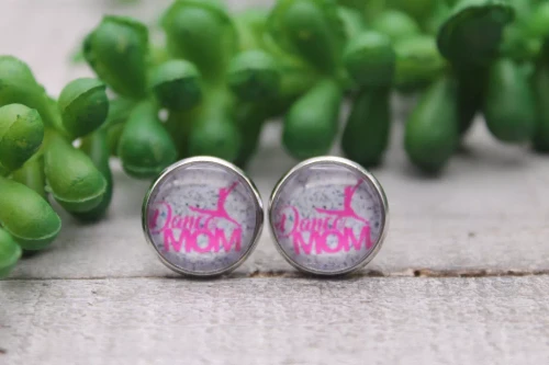 Dance Mom || Glass Stud Earrings || Hypoallergenic