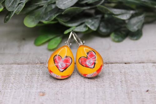 KC Chiefs Football || Teardrop French Lever Earrings