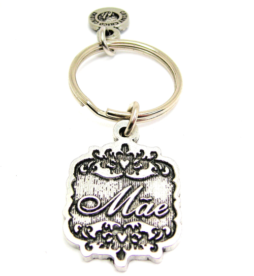 Mae Portuguese Mom Victorian Scroll Key Chain