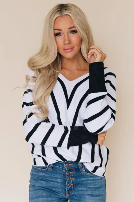 Go Big Or Go Home Striped Sweater