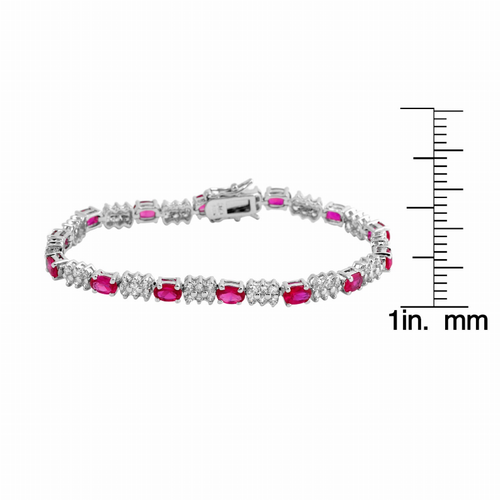 Collette Z Sterling Silver Cubic Zirconia Red Bracelet