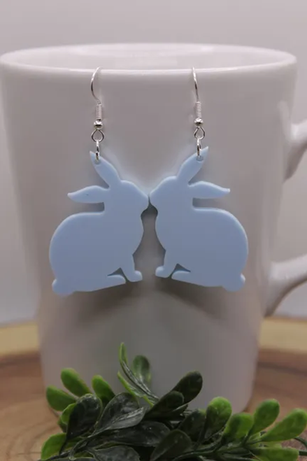Pastel Blue Rabbit Dangle Earrings