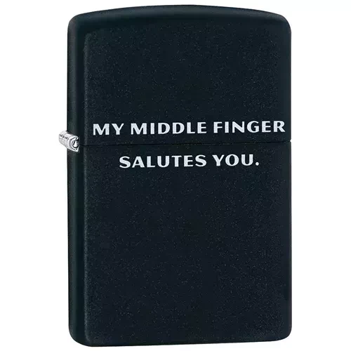 Zippo My Middle Finger - Black Matte
