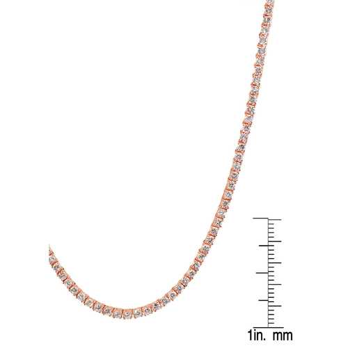 Collette Z Rose-plated Sterling Silver White Cubic Zirconia Tennis Necklace