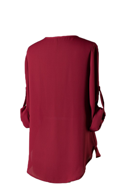 Hidden Button Quarter Sleeves Blouse