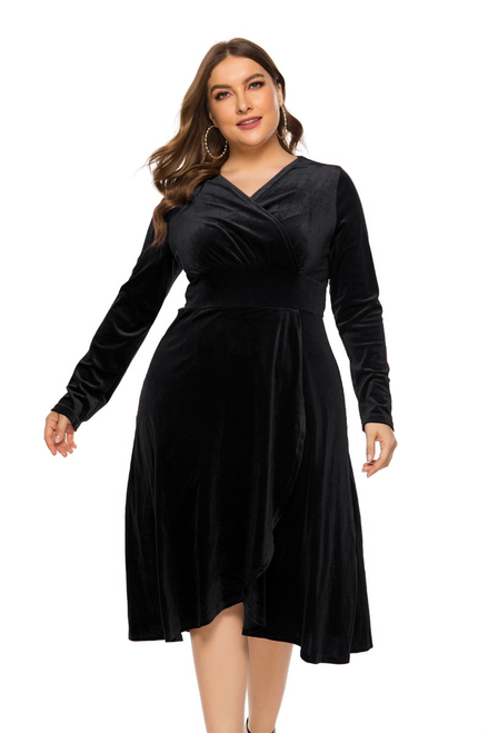 Hi-Lo Hem Velvet Dress