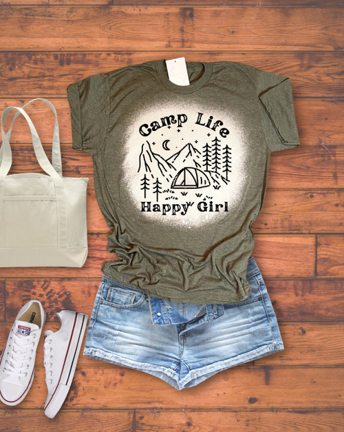 Camp Life Happy Girl Tee
