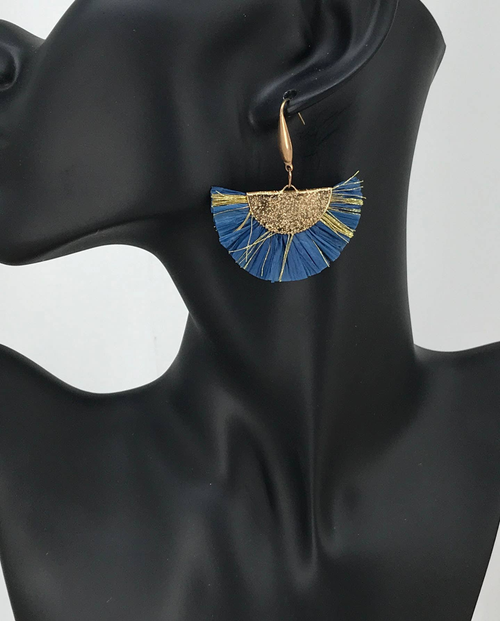 Fan Shaped Tassel Earrings 