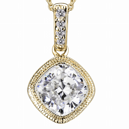Collette Z Sterling Silver White Cubic Zirconia Gold-Plated Pendant