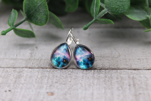 Galaxy Teardrop French Lever Earrings