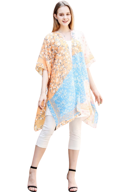 Coral-Daisy Kimono