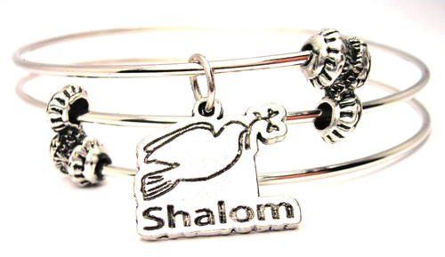 Shalom Triple Style Bangle Bracelet