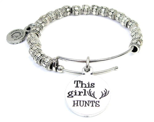 This Girl Hunts Metal Beaded Bangle Bracelet