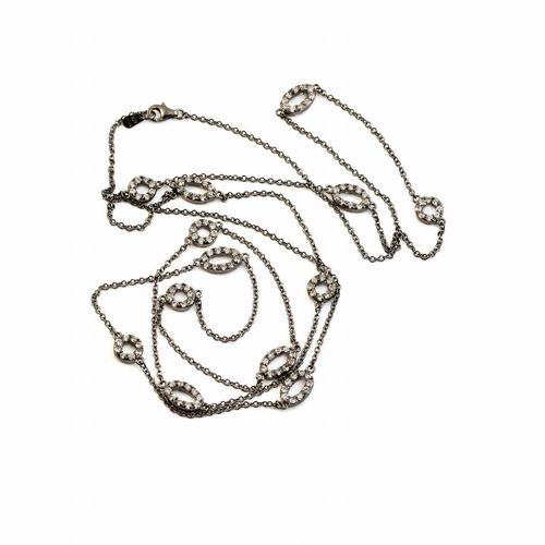 Collette Z Black-plated Sterling Silver Cubic Zirconia Necklace