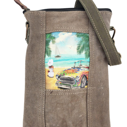 Flower Power Recycled Tent Small Crossbody