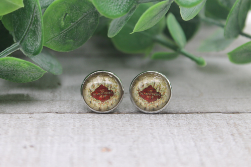 HP The Marauder's Map  Glass Stud Earrings