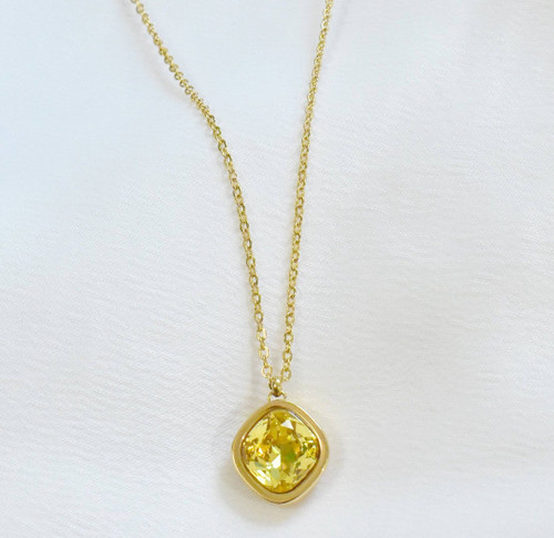 DESIREE CITRINE BIRTHSTONE PENDANT NECKLACE- NOVEMBER