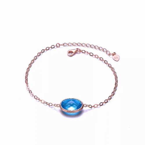 Collette Z Blue Cubic Zirconia Singe Stone Bracelet