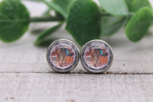 Fall Things | Glass Stud Earrings | Hypoallergenic