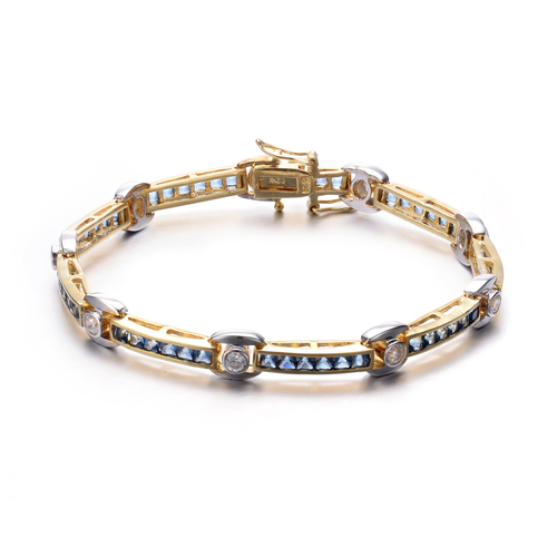 Collette Z Goldplated Sterling Silver Blue and White Cubic Zirconia Bracelet